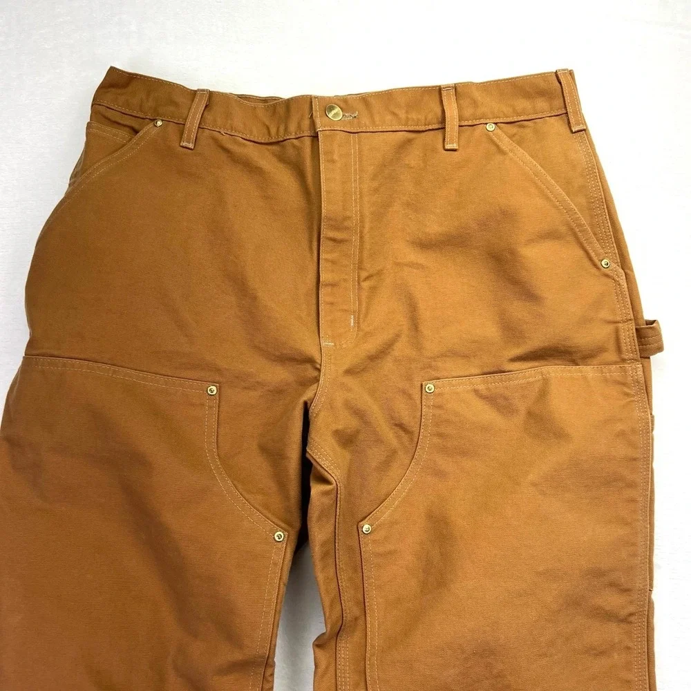 Carhartt B01 Brown 38 Double Knee Rivet Duck Canvas Work Pants Union Made In USA